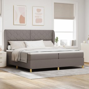 Cama Box Spring vidaXL com Colchão Taupe 200x200 cm Tecido