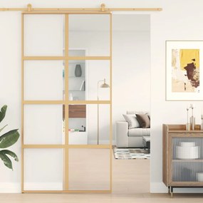 Porta deslizante 102,5x205 cm vidro ESG/alumÃnio dourado