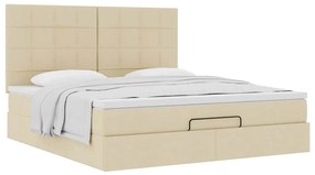 Estrutura de cama otomana com creme de colchão 180x200cm tecido