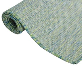 Tapete de tecido plano para exterior 200x280 cm turquesa