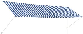 143751 vidaXL Toldo retrátil 400x150 cm azul e branco