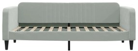 Sofá-cama c/ gavetão e gavetas 90x200 cm veludo cinzento-claro