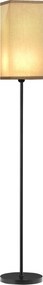 Candeeiro de pé para sala de estar com abajur bege com efeito de linho e interruptor de pé Ø 25 x 161,5 cm preto