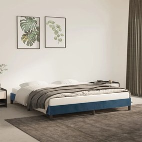 Estrutura de cama 180x200 cm veludo azul-escuro