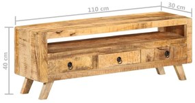 Móvel de TV 110x30x40 cm madeira de mangueira maciça