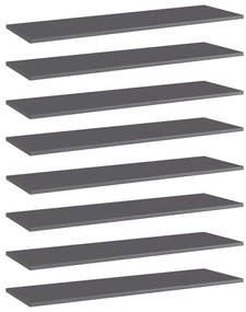 vidaXL Prateleiras estante 8pcs 100x30x1,5cm contrap. cinza brilhante