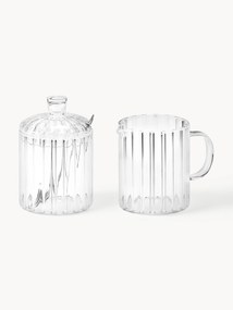 Jarro de leite e açucareiro de vidro Brilia