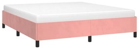 Estrutura de cama 160x200 cm veludo rosa