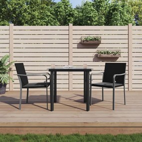3 pcs conjunto de jantar p/ jardim c/ almofadões vime PE e aço