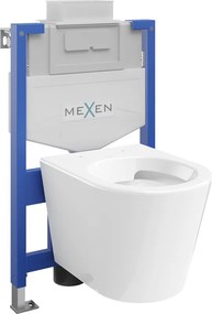 Mexen Rico conjunto embutido WC estrutura Fenix XS-U com sanita, branco brilho - 6853372XX00
