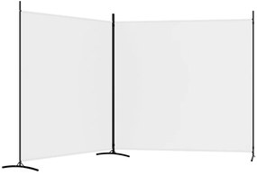 Divisória/biombo com 2 painéis 348x180 cm tecido branco