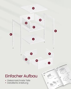 Conjunto de 2 mesas de cabeçeira com gaveta e prateleira 40 x 40 x 55 cm branco mate