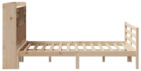 Cama com estante sem colchão 135x190 cm pinho maciço