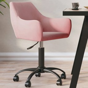 vidaXL Cadeira de jantar giratória veludo rosa