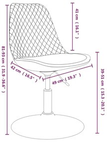 Cadeiras de jantar giratórias 4 pcs veludo cinzento-escuro