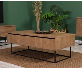 Conjunto de Mobiliário de Sala Laxus – Nogueira e Preto – 90x39x40 cm