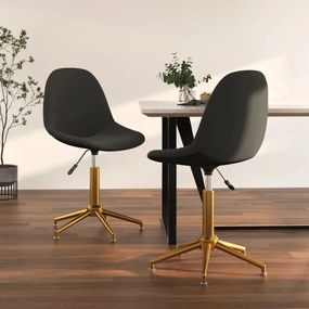 vidaXL Cadeiras de jantar giratórias 2 pcs veludo cinzento-escuro