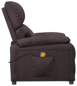 Poltrona de massagens tecido castanho-escuro