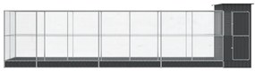 Aviário com extensão 830x203x216 cm aço prateado