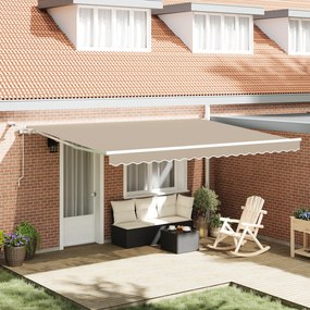 vidaXL Toldo Retrátil Automático com LED Bege 450x300 cm