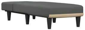 Chaise longue tecido cinzento-escuro