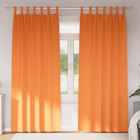 vidaXL Cortinas 2 pcs Laranja Brilhante 245 x 140 cm Poliéster