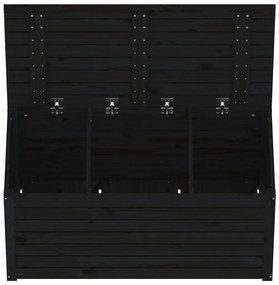 Caixa de jardim 101x50,5x46,5 cm madeira de pinho maciça preto