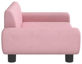 Sofá infantil 70x45x33 cm veludo rosa