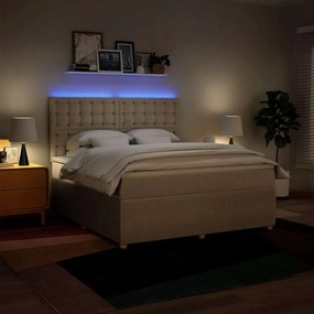 Cama com molas/colchão 180x200 cm tecido cor creme