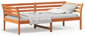 Sofá-cama 80x200 cm madeira de pinho maciça castanho cera