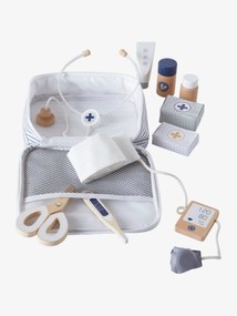 Agora -15% | Conjunto de médico para boneca, em madeira branco