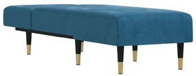 Chaise longue veludo azul