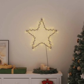 Luzes de Natal silhueta estrela 80 LEDs branco quente