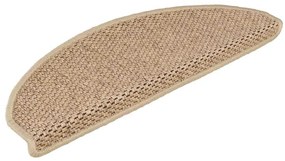 Tapetes escada adesivos aspeto sisal 15pcs 65x21x4cm cor areia