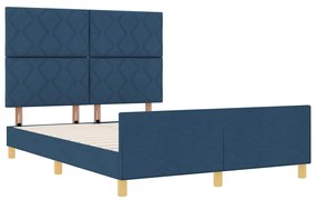 Estrutura de Cama vidaXL Azul 140x190 cm Tecido