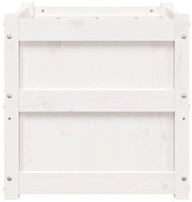Vasos/floreiras de jardim 2 pcs madeira de pinho maciça branco