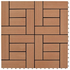 41550 vidaXL Conjunto 11 azulejos WPC para plataforma castanho 30x30 cm