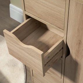 Aparador Ally - Cor Castanho - Com 4 Gavetas e 1 Porta - 54x29x83cm -