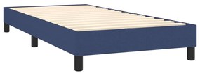 Cama box spring c/ colchão e LED 90x190 cm tecido azul