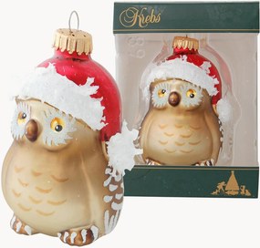 Bola de Natal pintada à mão Owl with a Santa Hat