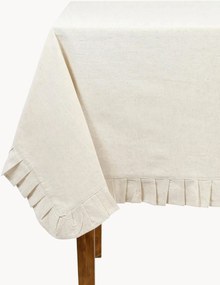 Toalha de mesa com folhos em chambray