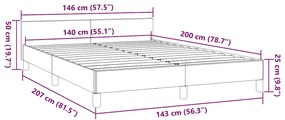 Estrutura cama c/ cabeceira sem colchão 140x200 cm preto