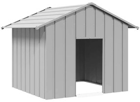 Casota para cães com telhado 131x101x102 cm aço galvanizado