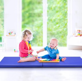 Colchão de ginástica desportiva dobrável 180 x 60 x 5 cm Tapete de ioga Tapetes de fitness  Azul