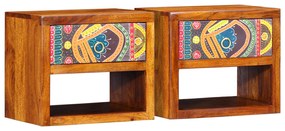 Cabinetes de Cabeceira vidaXL 2 pcs 40x35x35 cm Madeira Sólida de Acácia