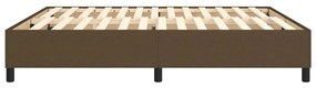Estrutura de cama sem colchão 160x200 cm tecido castanho-escuro