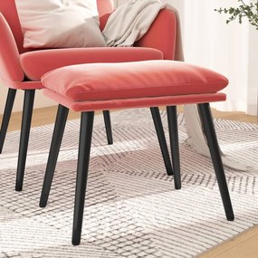 vidaXL Apoio de pés 45x29,5x35 cm veludo rosa