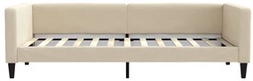 Sofá-cama 90x200 cm tecido cor creme