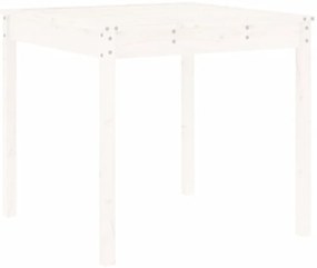 5 pcs conj. de jantar p/ jardim madeira de pinho maciça branco