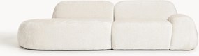 Chaise longue modular em teddy-bouclé Wolke (3 lugares)